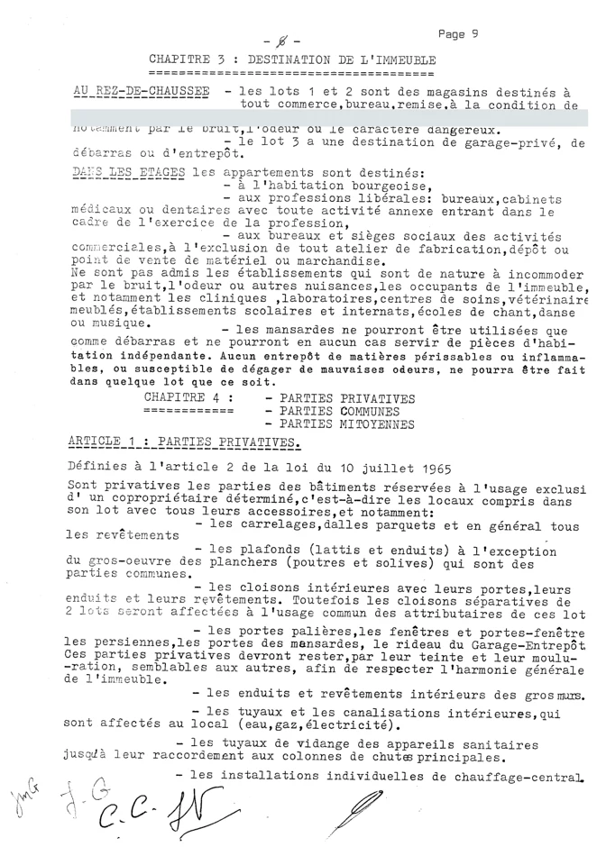 Aperçu du document : Règlement de copropriété, page 9